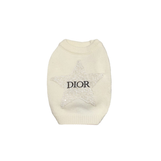 Sparkle Star Dog Jumper - Black/Cream