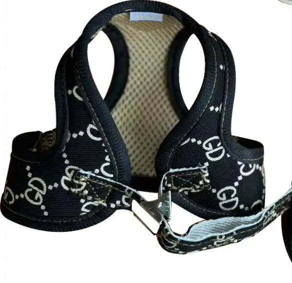 Good Dog Printed Harness - Beige/Black