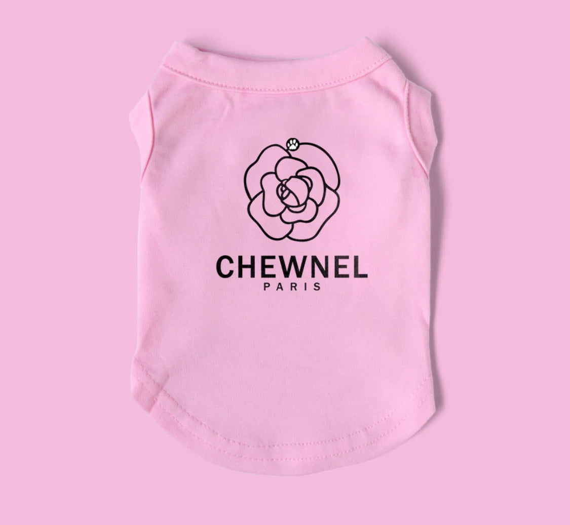 Chew Dog Slogan Top - Pink