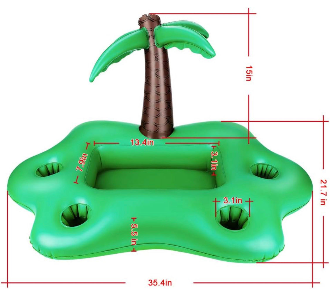 Inflatable Dog Palm Tree Swimming Float - Green