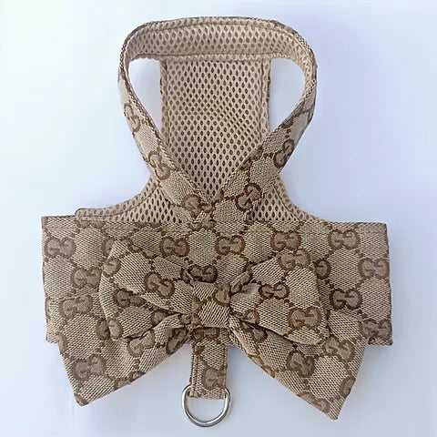 GG Bow Back Dog Harness - Beige