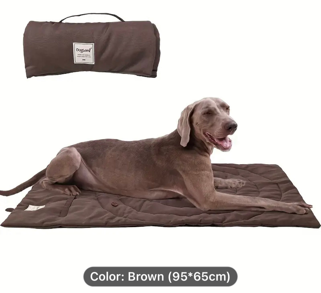 Quilted Folding Pet Blanket - Chocolate