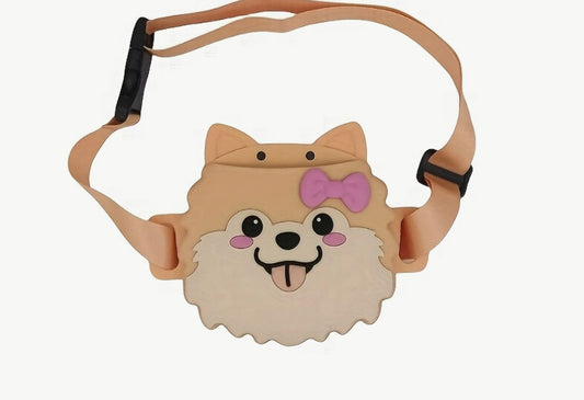 Portable Silicone Dog Treat Bag with Magnetic Closure - Pomeranian