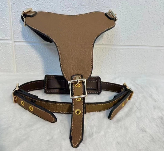 Large Dog Harness - Brown/Beige